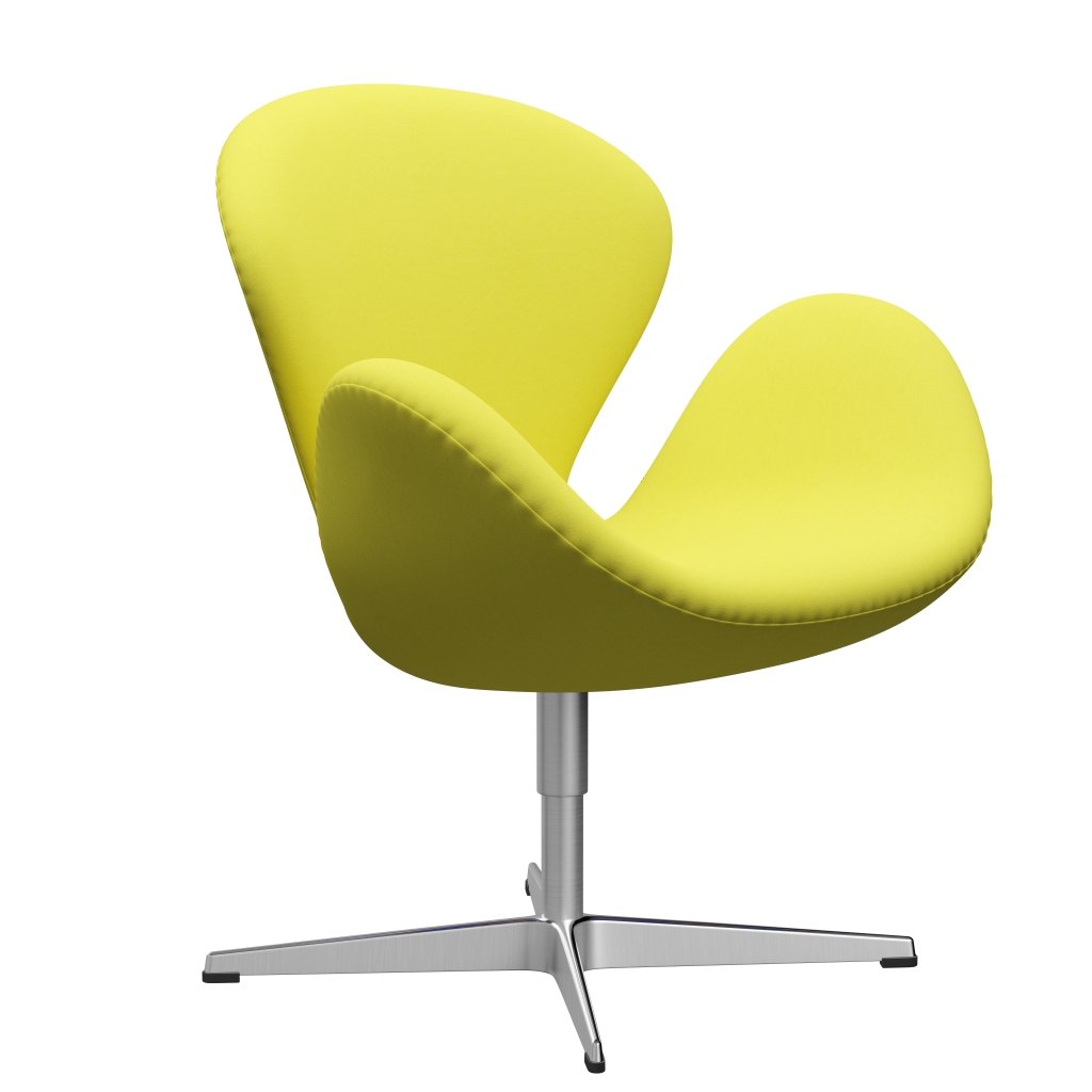 Fritz Hansen Swan Lounge Chair, Satin Brushed Aluminium/Comfort Light Yellow