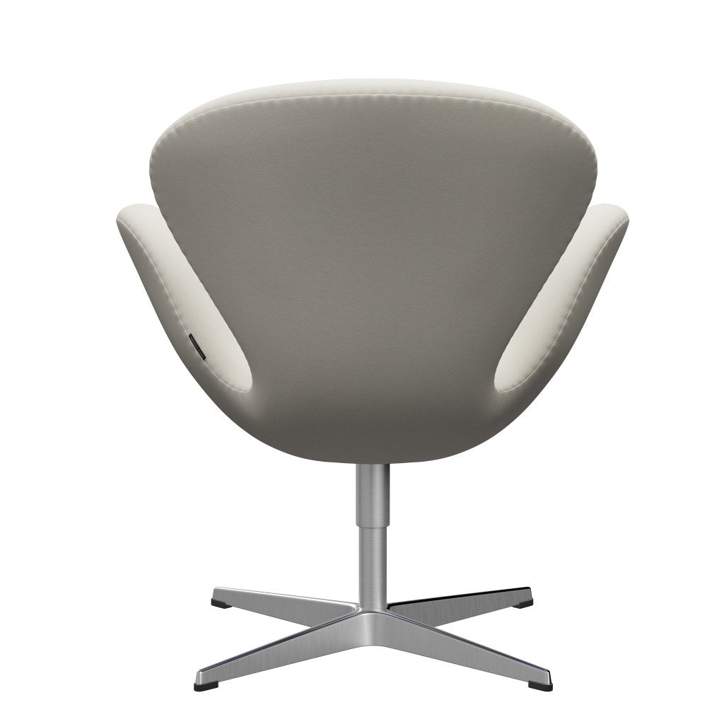 Fritz Hansen Swan Lounge Chair, satén kartáčovaný hliník/pohodlí světle šedá