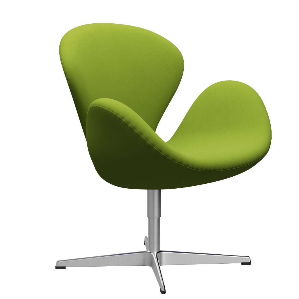 Fritz Hansen Swan Lounge Chair, satén kartáčovaný hliník/pohodlí světle zelená (68000)