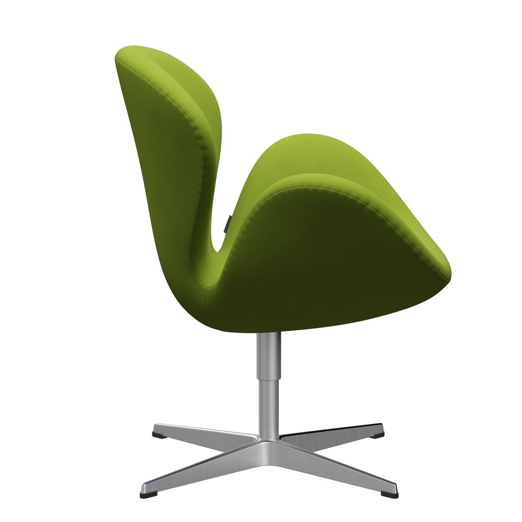 Fritz Hansen Swan Lounge Chair, satén kartáčovaný hliník/pohodlí světle zelená (68000)