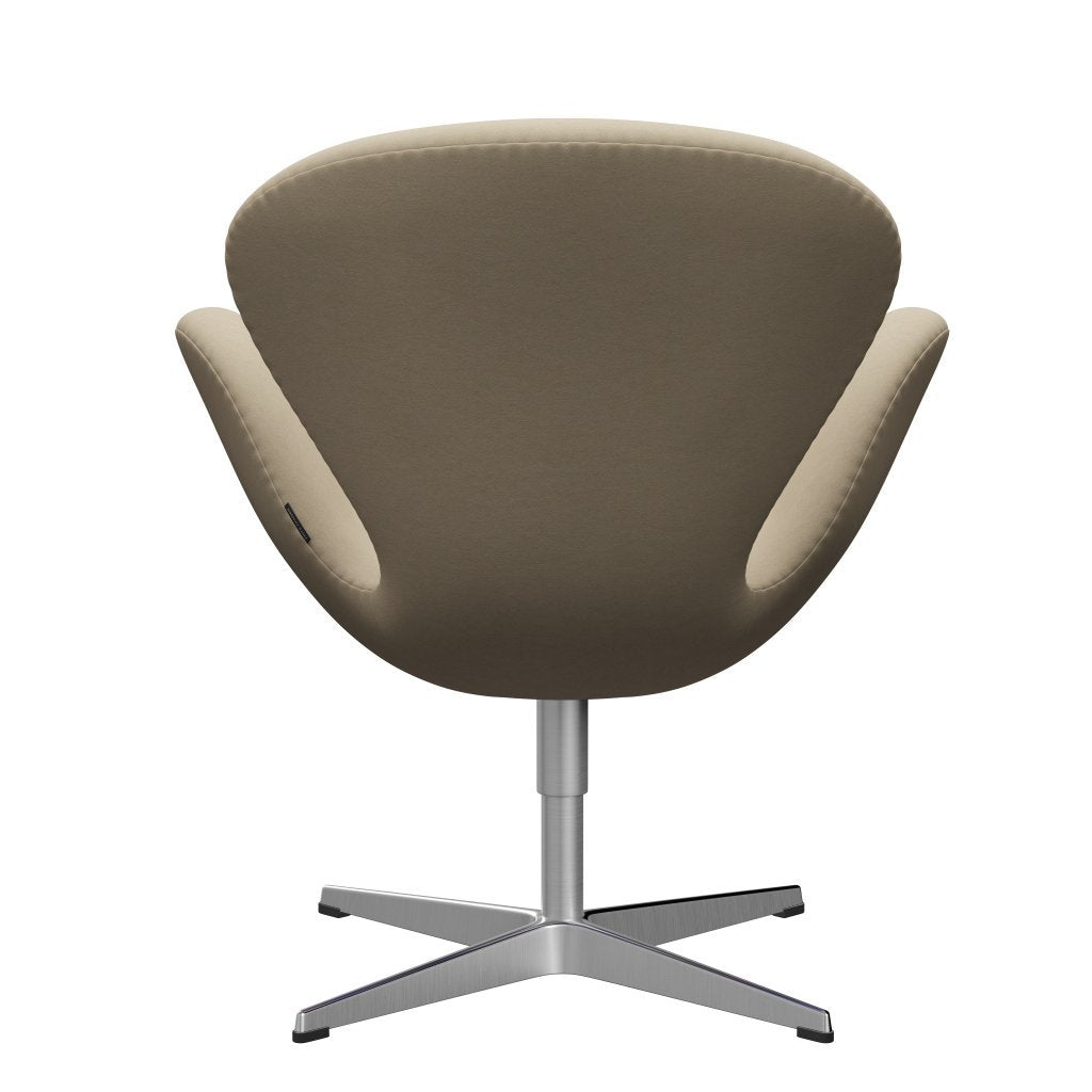 Fritz Hansen Swan Lounge Chair, Satin Brushed Aluminium/Comfort Sand Light (61002)