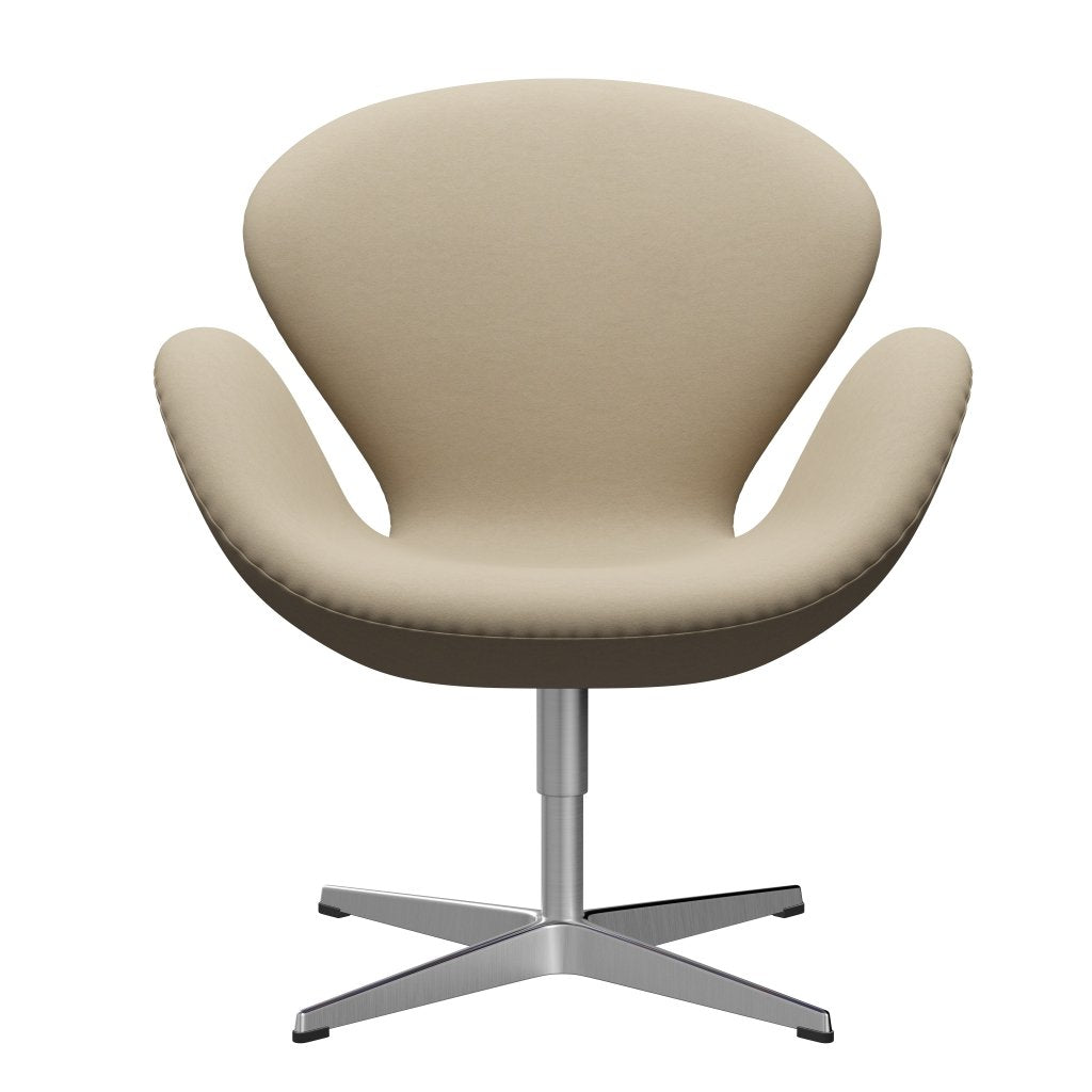 Fritz Hansen Swan Lounge Chair, saténové kartáčované hliníkové/komfortní písečné světlo (61002)