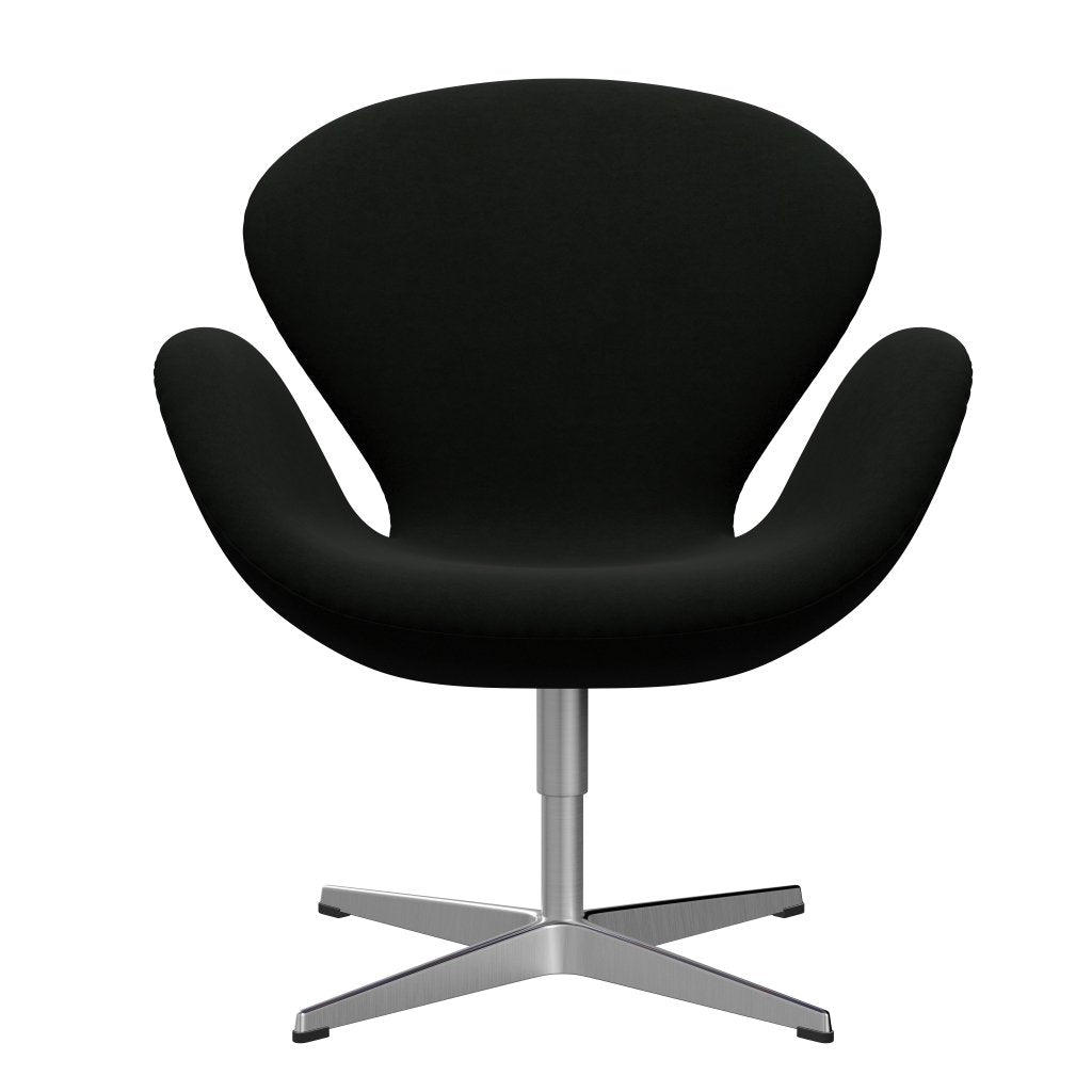 Fritz Hansen Swan Lounge Chair, Satin Brushed Aluminium/Comfort Black (60009)