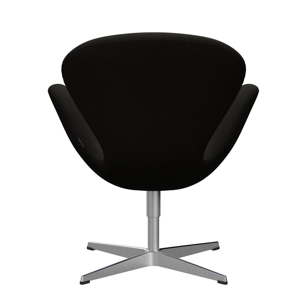 Fritz Hansen Swan Lounge Chair, saténový kartáčovaný hliník/pohodlí černá (61013)