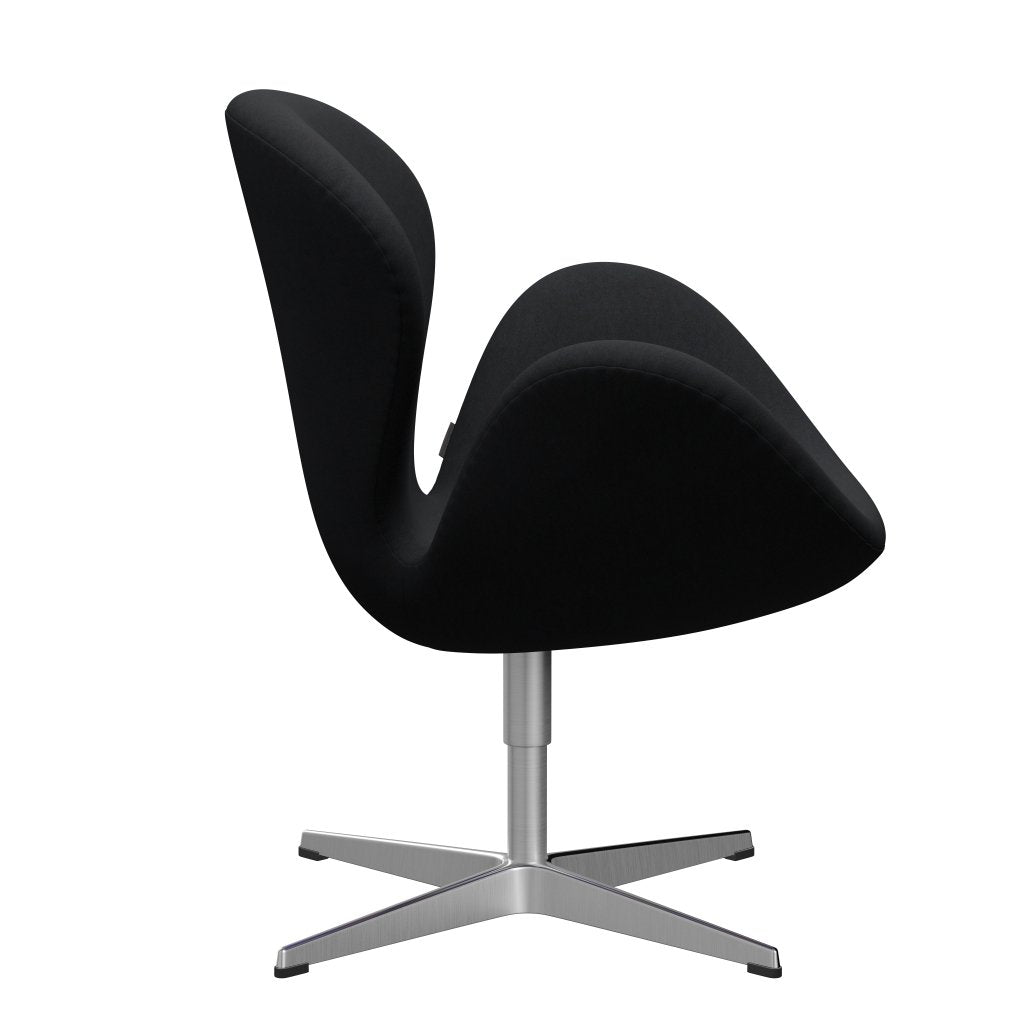 Fritz Hansen Swan Lounge Chair, satén kartáčovaný hliník/pohodlí černá/šedá