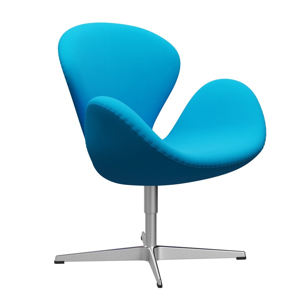 Fritz Hansen Swan Lounge Chair, saténový kartáčovaný hliník/komfortní tyrkysová (67001)