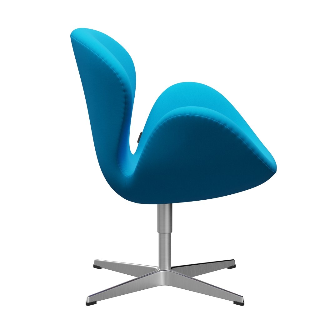 Fritz Hansen Swan Lounge Chair, saténový kartáčovaný hliník/komfortní tyrkysová (67001)