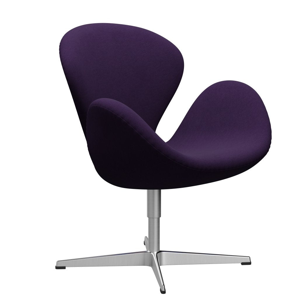 Fritz Hansen Swan Lounge Chair, satén kartáčovaný hliník/pohodlí fialová tma