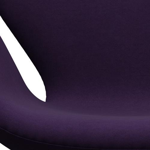 Fritz Hansen Swan Lounge Chair, Satin Brushed Aluminium/Comfort Violet Dark