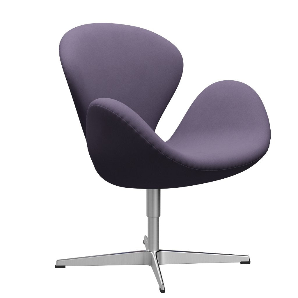 Fritz Hansen Swan Lounge Chair, satén kartáčovaný hliník/pohodlí fialové