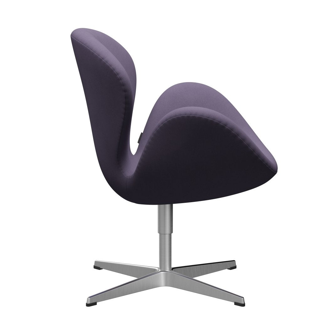 Fritz Hansen Swan Lounge Chair, Satin Brushed Aluminium/Comfort Violet