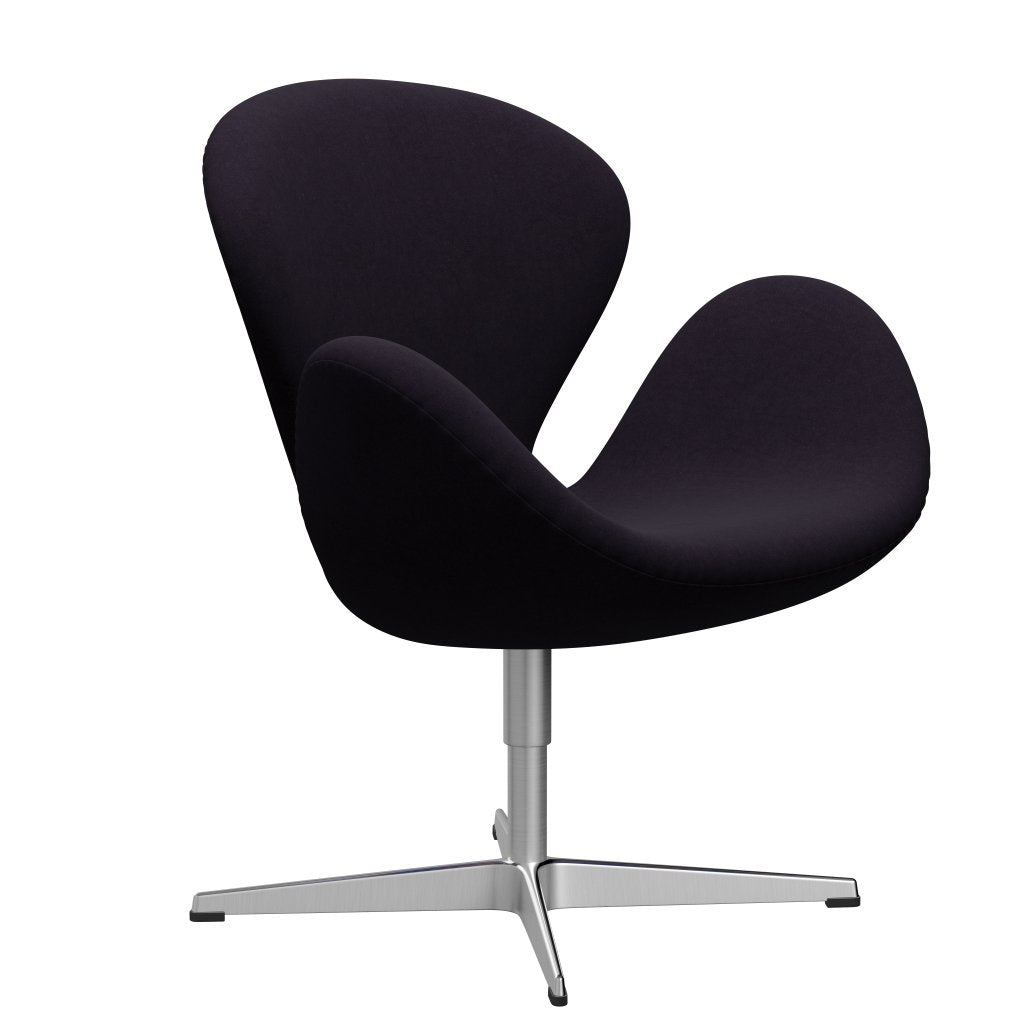 Fritz Hansen Swan Lounge Chair, satén kartáčovaný hliník/pohodlí fialové červené