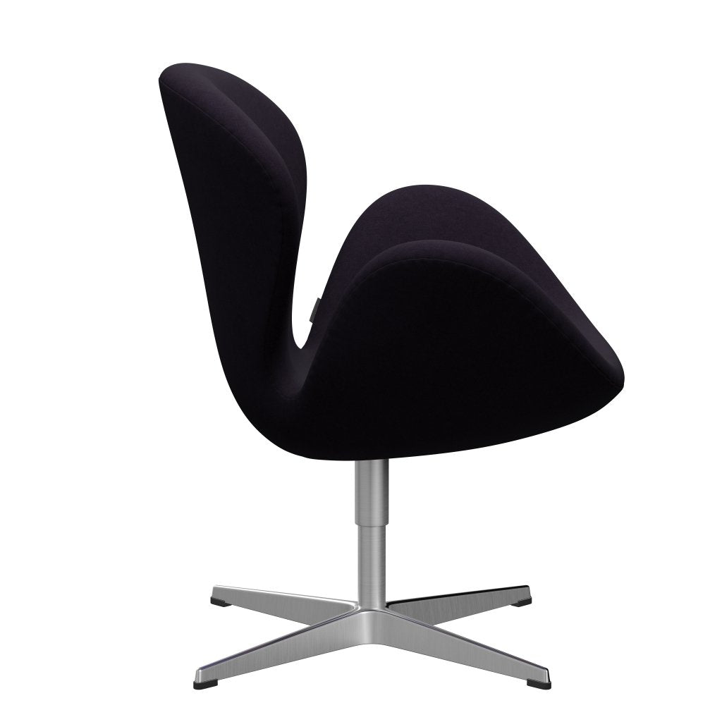 Fritz Hansen Swan Lounge Chair, satén kartáčovaný hliník/pohodlí fialové červené