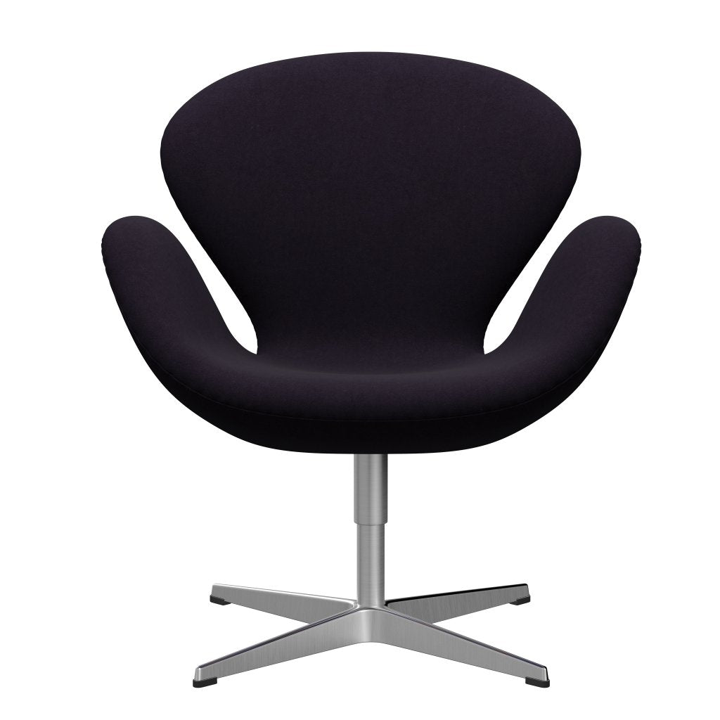 Fritz Hansen Swan Lounge Chair, Satin Brushed Aluminium/Comfort Violet Red