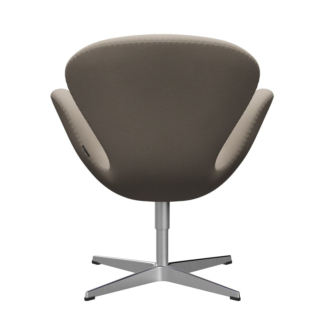 Fritz Hansen Swan Lounge Chair, Satin Brushed Aluminium/Comfort White Grey