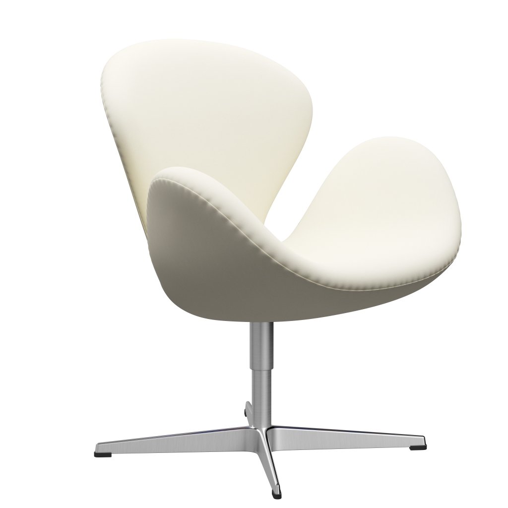 Fritz Hansen Swan Lounge Chair, satén kartáčovaný hliník/pohodlí bílá