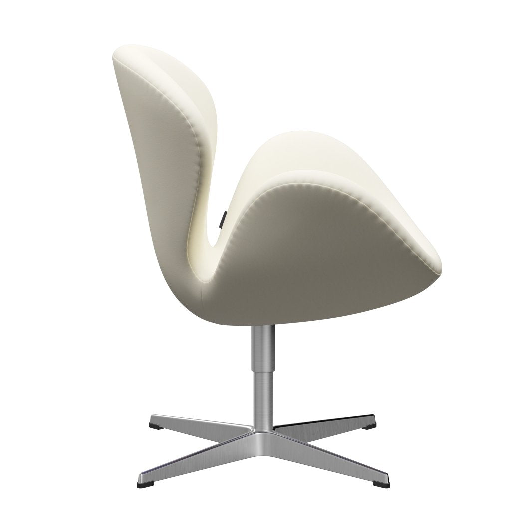 Fritz Hansen Swan Lounge Chair, satén kartáčovaný hliník/pohodlí bílá