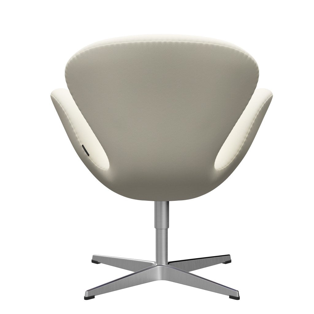 Fritz Hansen Swan Lounge Chair, satén kartáčovaný hliník/pohodlí bílá