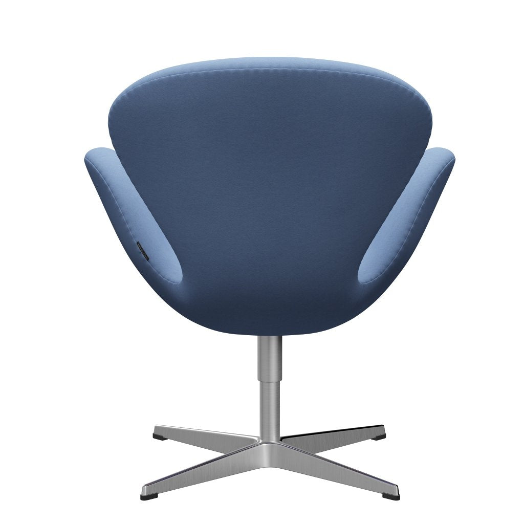 Fritz Hansen Swan Lounge Chair, Satin Brushed Aluminium/Comfort White/Blue