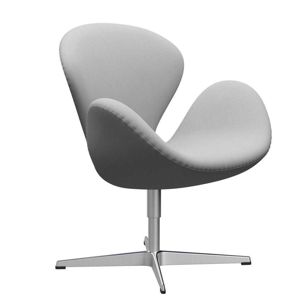 Fritz Hansen Swan Lounge Chair, satén kartáčovaný hliník/pohodlí bílá/šedá