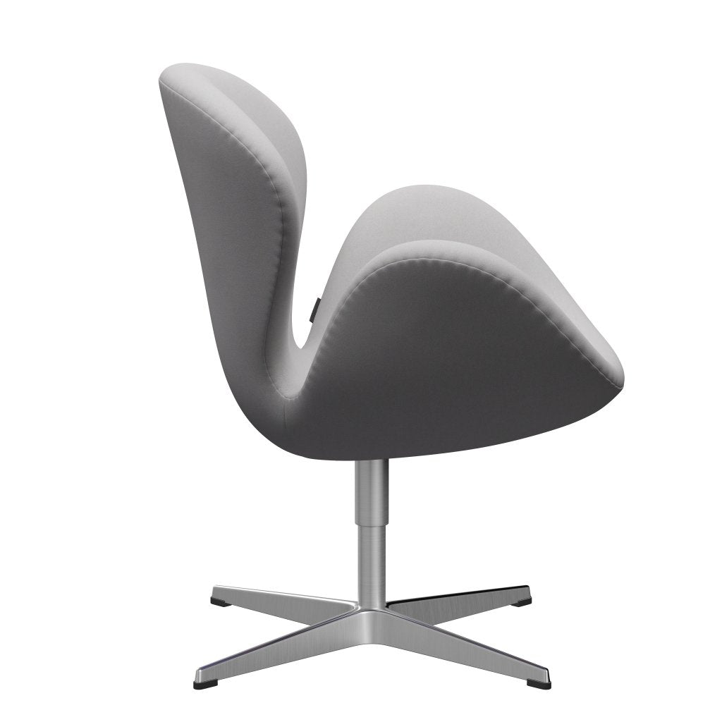 Fritz Hansen Swan Lounge Chair, satén kartáčovaný hliník/pohodlí bílá/šedá