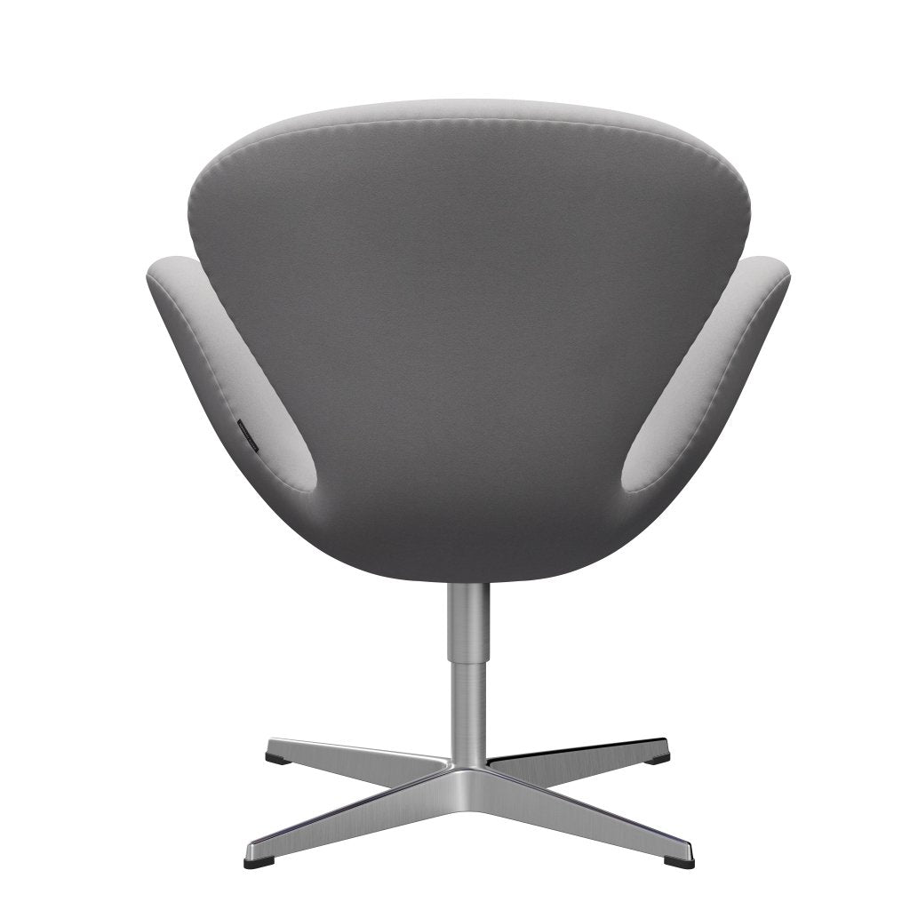 Fritz Hansen Swan Lounge Chair, Satin Brushed Aluminium/Comfort White/Grey