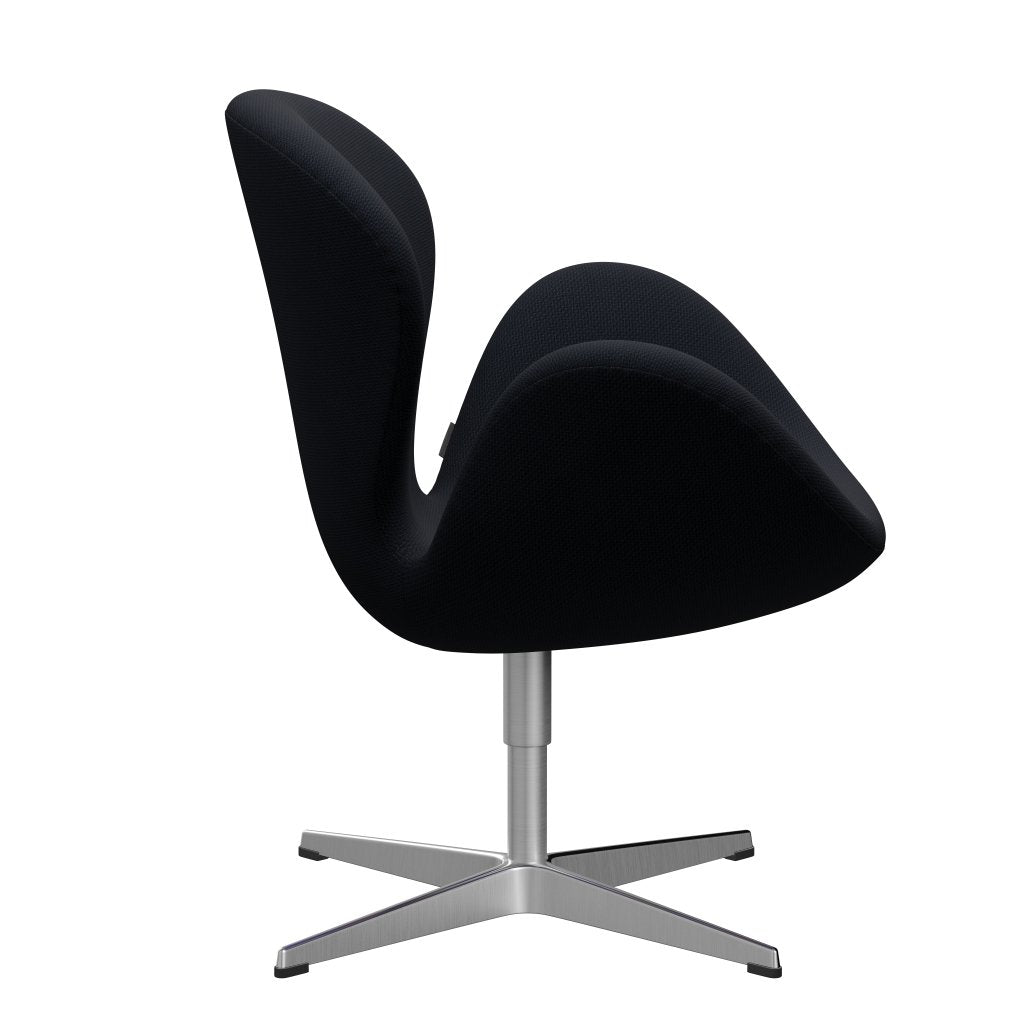 Fritz Hansen Swan Lounge Chair, satén kartáčovaný hliník/diablo tmavě modrá