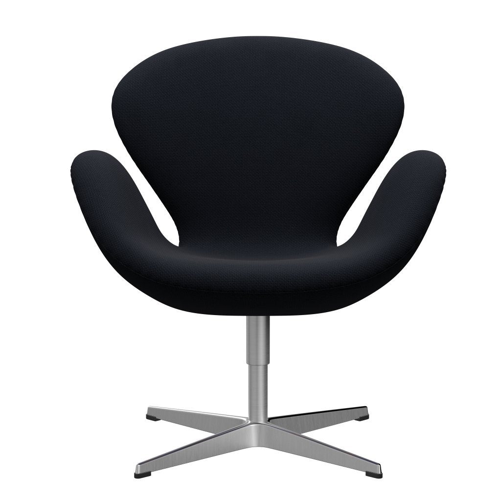 Fritz Hansen Swan Lounge Chair, satén kartáčovaný hliník/diablo tmavě modrá