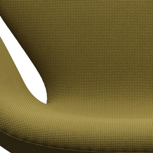 Fritz Hansen Swan Lounge Chair, satén kartáčovaný hliník/Diablo Autumn Green