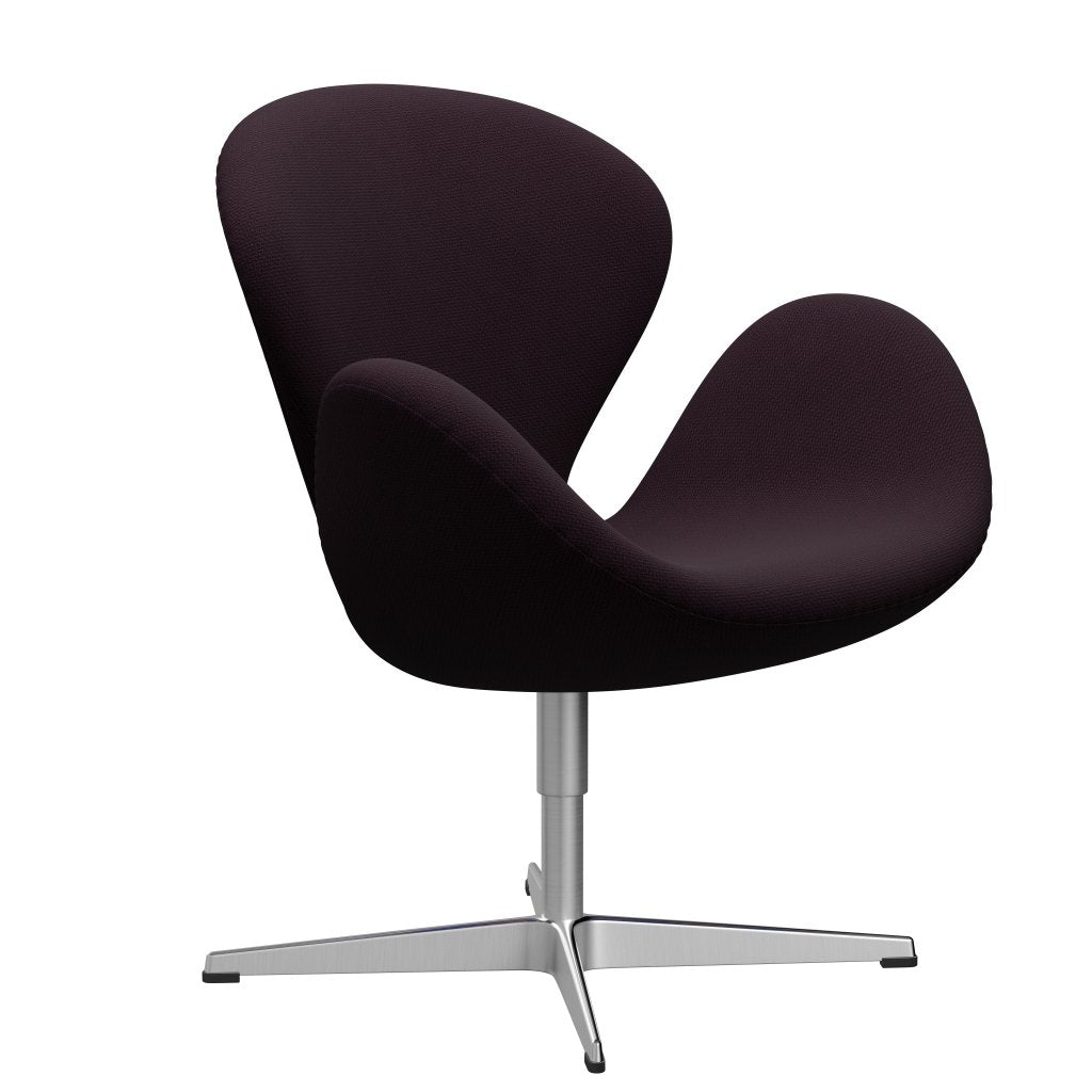 Fritz Hansen Swan Lounge Chair, satén kartáčovaný hliník/diablo švestka