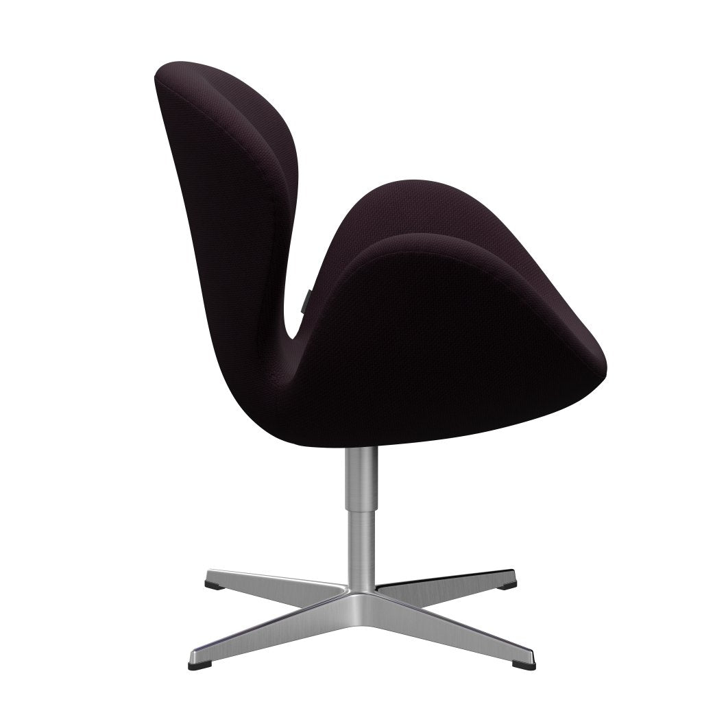 Fritz Hansen Swan Lounge Chair, satén kartáčovaný hliník/diablo švestka