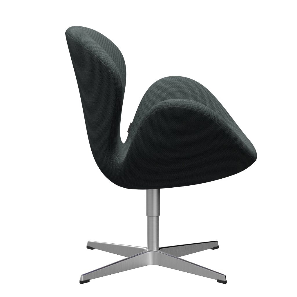 Fritz Hansen Swan Lounge Chair, saténová kartáčovaná hliník/Diablo Steel Grey