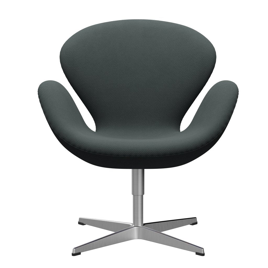 Fritz Hansen Swan Lounge Chair, saténová kartáčovaná hliník/Diablo Steel Grey