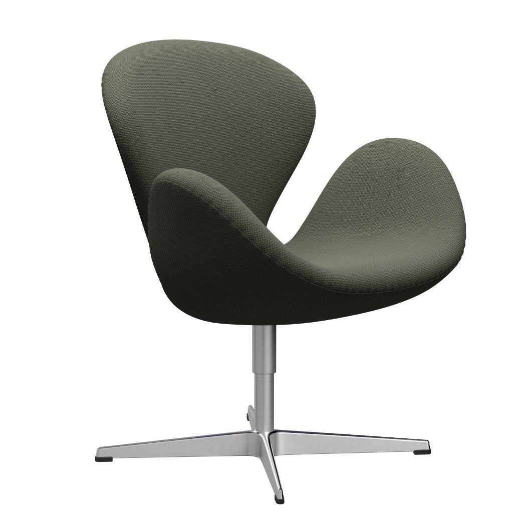 Fritz Hansen Swan Lounge Chair, satén kartáčovaný hliník/diablo teplá šedá