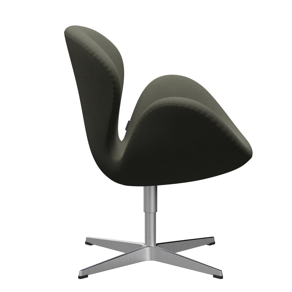 Fritz Hansen Swan Lounge Chair, satén kartáčovaný hliník/diablo teplá šedá