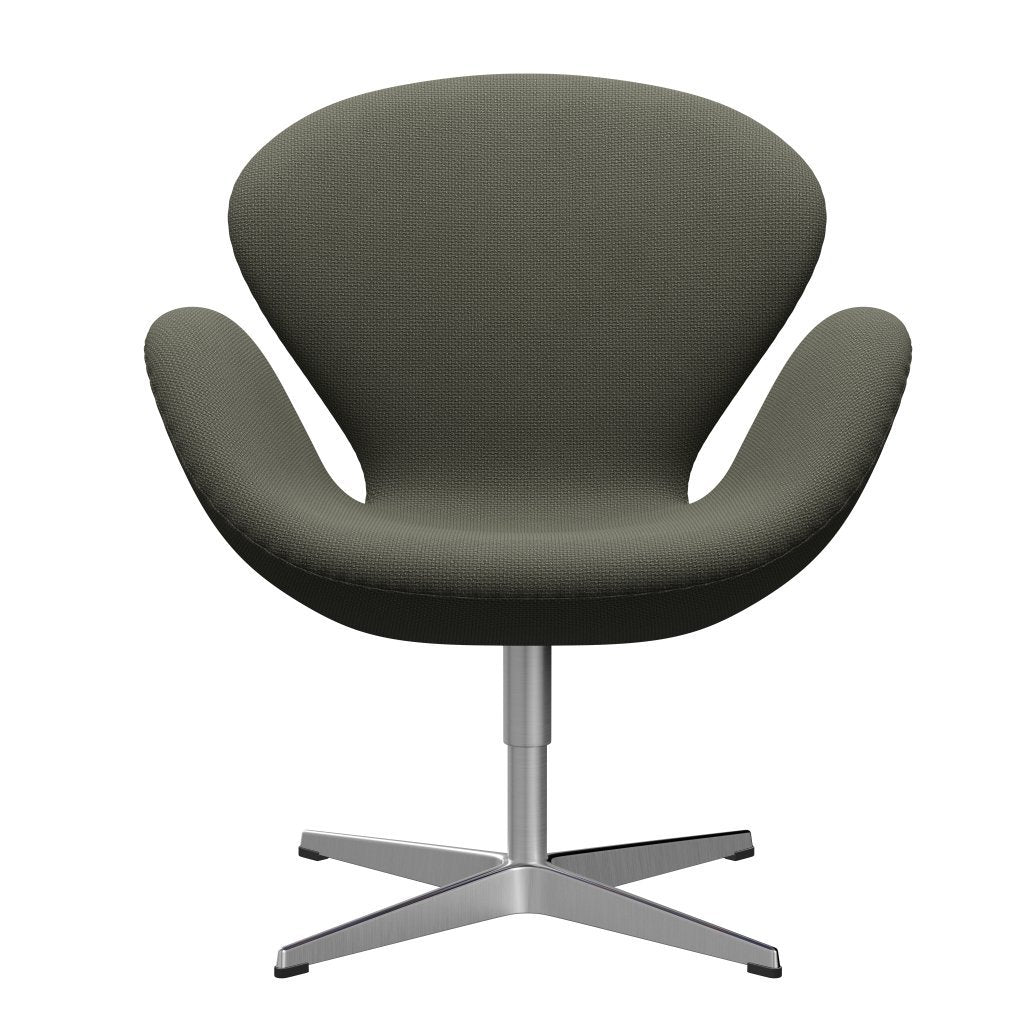 Fritz Hansen Swan Lounge Chair, satén kartáčovaný hliník/diablo teplá šedá