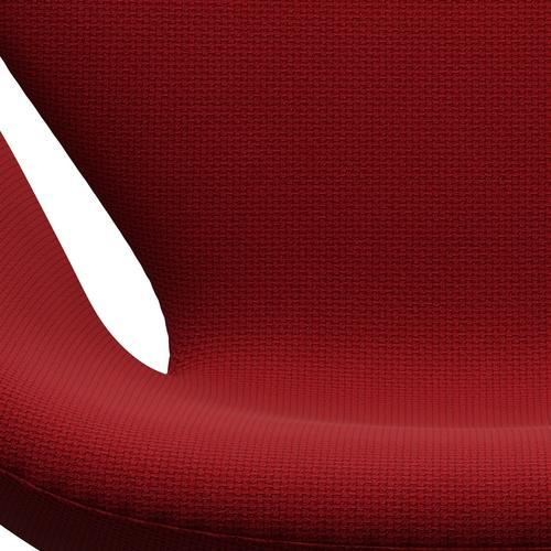 Fritz Hansen Swan Lounge Chair, Satin Brushed Aluminium/Diablo Warm Red