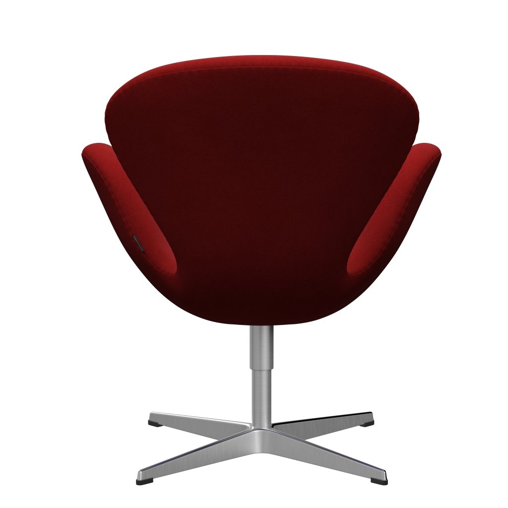 Fritz Hansen Swan Lounge Chair, Satin Brushed Aluminium/Divina Bordeaux