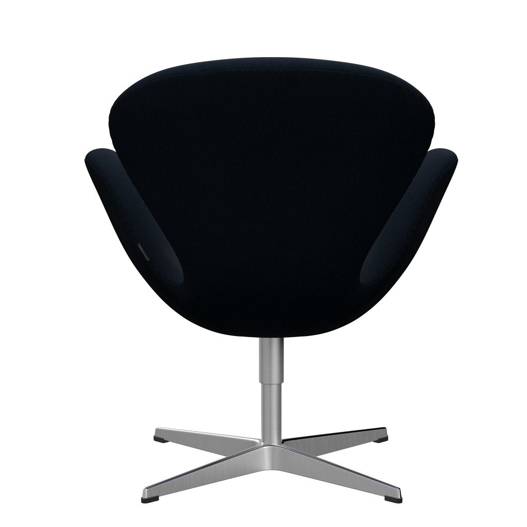 Fritz Hansen Swan Lounge Chair, Satin Brushed Aluminium/Divina Dark Blue