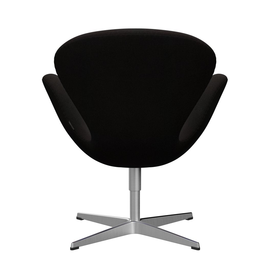 Fritz Hansen Swan Lounge Chair, Satin Brushed Aluminium/Divina Dark Brown (384)