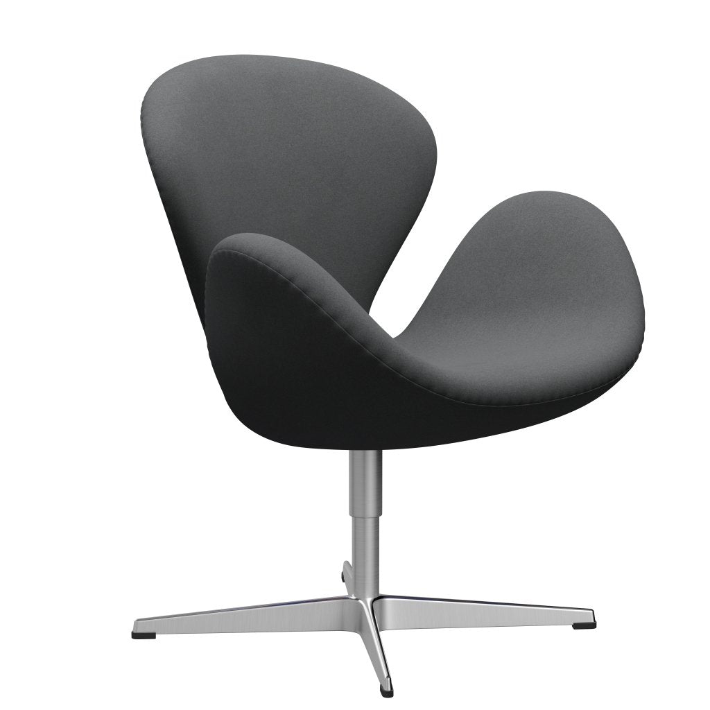 Fritz Hansen Swan Lounge Chair, satén kartáčovaný hliník/divina tmavě šedá