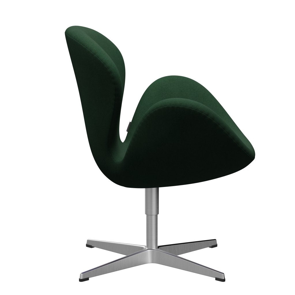 Fritz Hansen Swan Lounge Chair, saténová kartáčovaná hliník/Divina Dark Green (876)