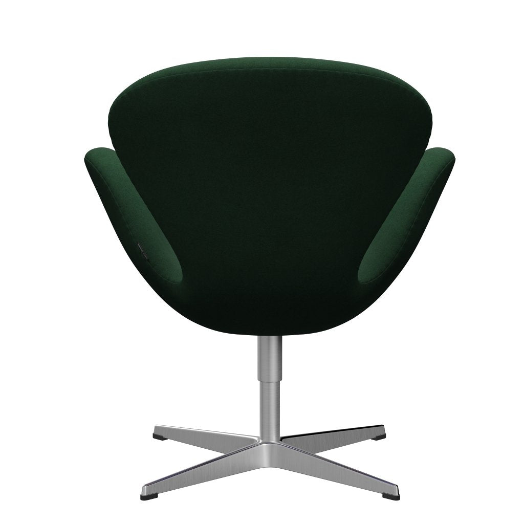 Fritz Hansen Swan Lounge Chair, saténová kartáčovaná hliník/Divina Dark Green (876)