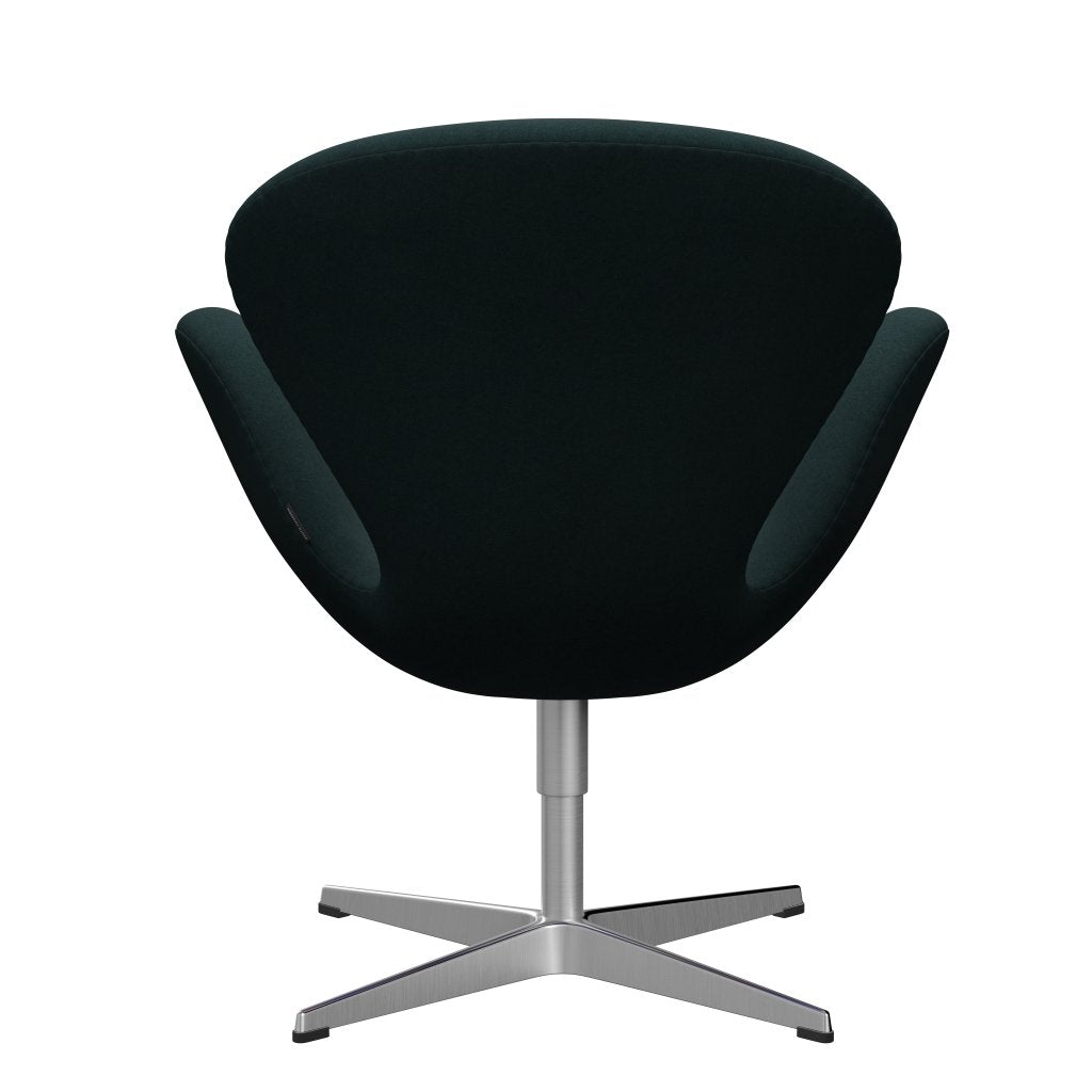 Fritz Hansen Swan Lounge Chair, satén kartáčovaný hliník/Divina Dark Green (886)