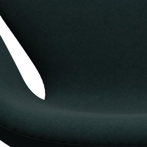 Fritz Hansen Swan Lounge Chair, satén kartáčovaný hliník/Divina Dark Green (886)