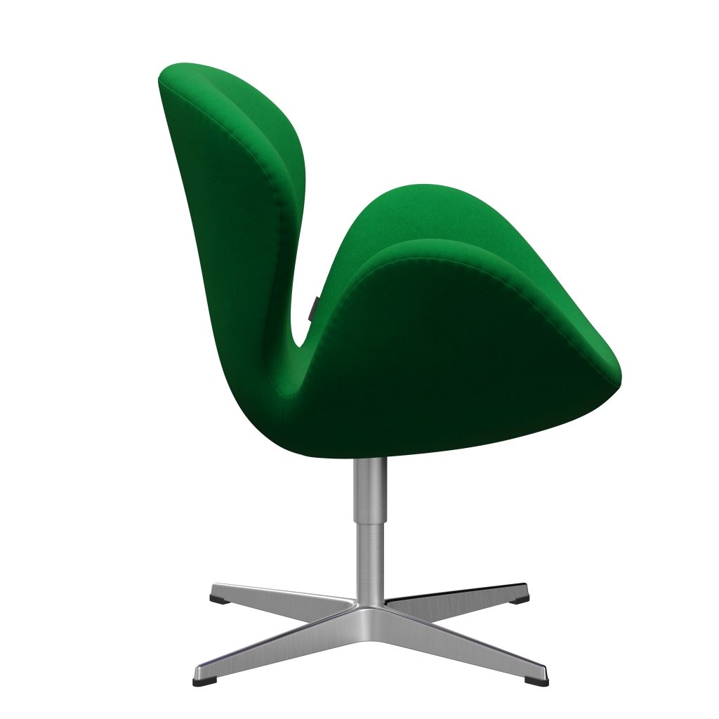 Fritz Hansen Swan Lounge Chair, saténová kartáčovaná hliník/Divina Grass Green