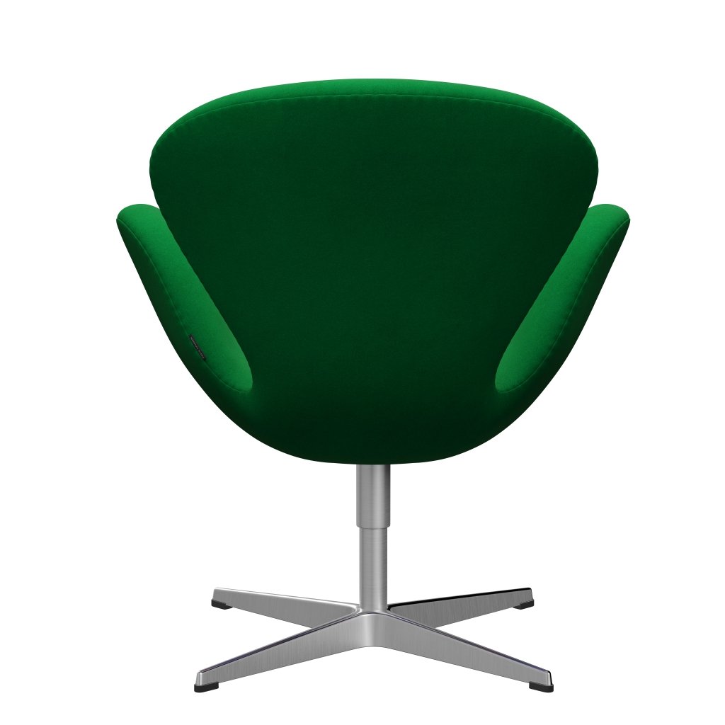 Fritz Hansen Swan Lounge Chair, saténová kartáčovaná hliník/Divina Grass Green