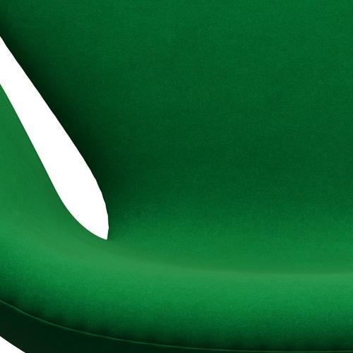 Fritz Hansen Swan Lounge Chair, saténová kartáčovaná hliník/Divina Grass Green