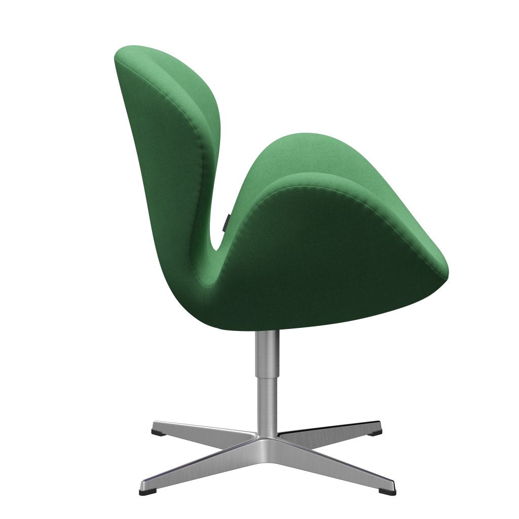 Fritz Hansen Swan Lounge Chair, satén kartáčovaný hliník/Divina Green