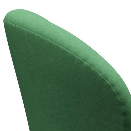 Fritz Hansen Swan Lounge Chair, Satin Brushed Aluminium/Divina Green